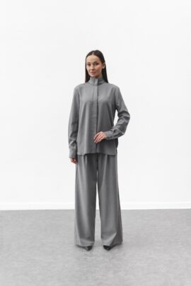 Сорочка з легким блиском Сірий