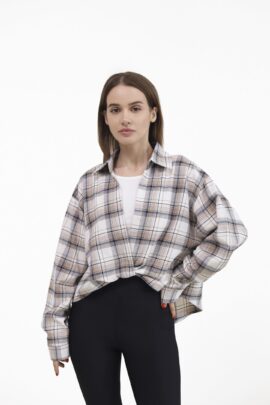 Комплект 2в1: майка + сорочка з вузлом Бежевий