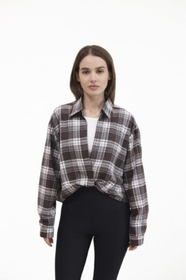 Комплект 2в1: майка + сорочка з вузлом Капучино