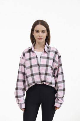 Комплект 2в1: майка + сорочка з вузлом Рожевий