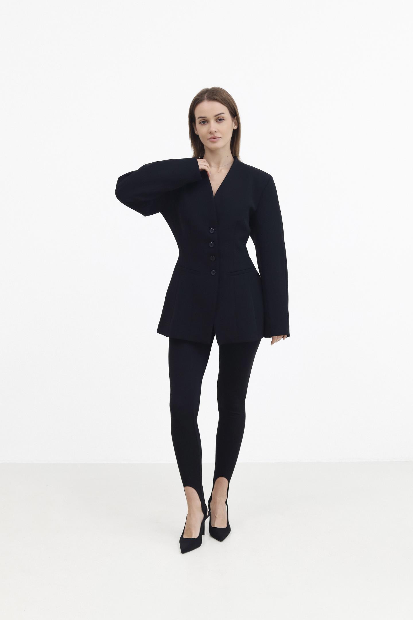 Жакет приталений для вишуканого образу Чорний