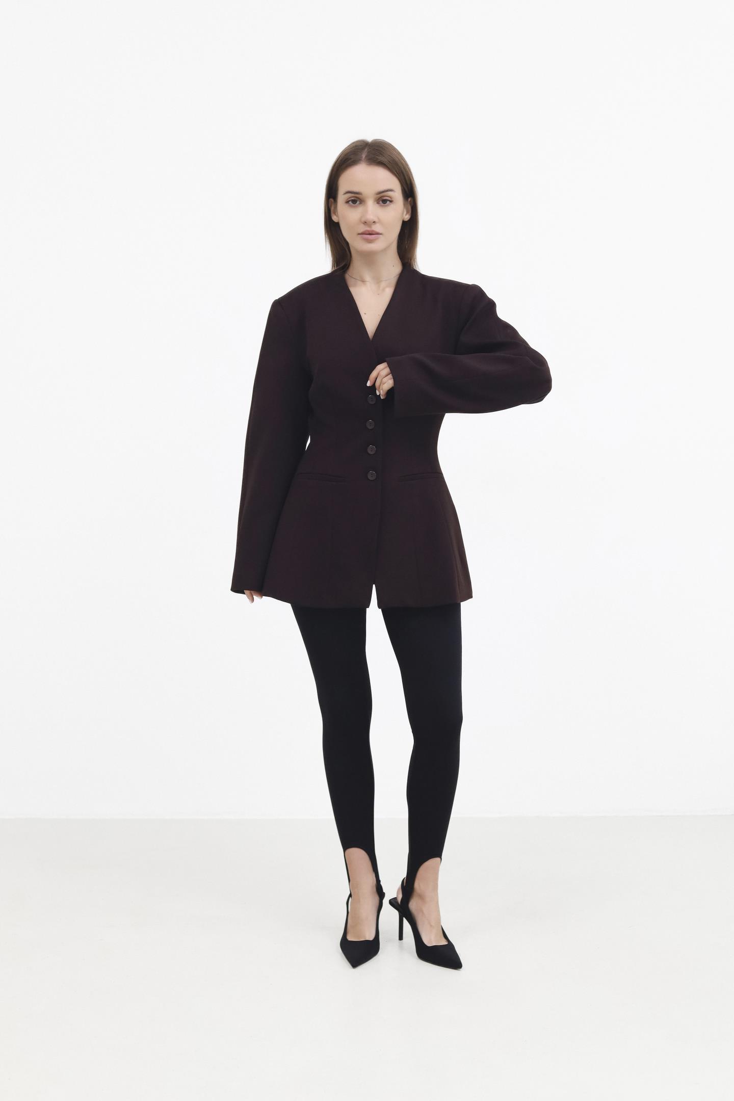 Жакет приталений для вишуканого образу Шоколад