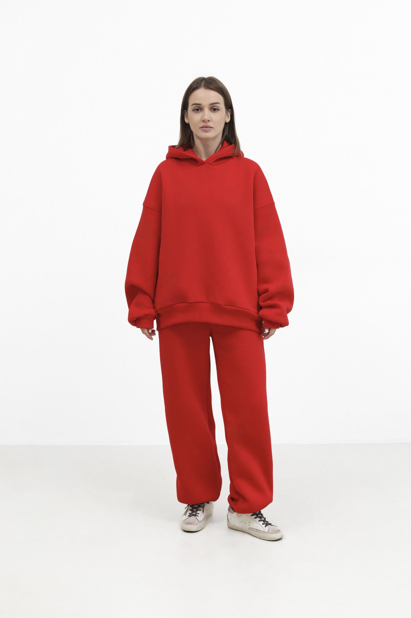 М’яке бавовняне худі з утепленням Червоний