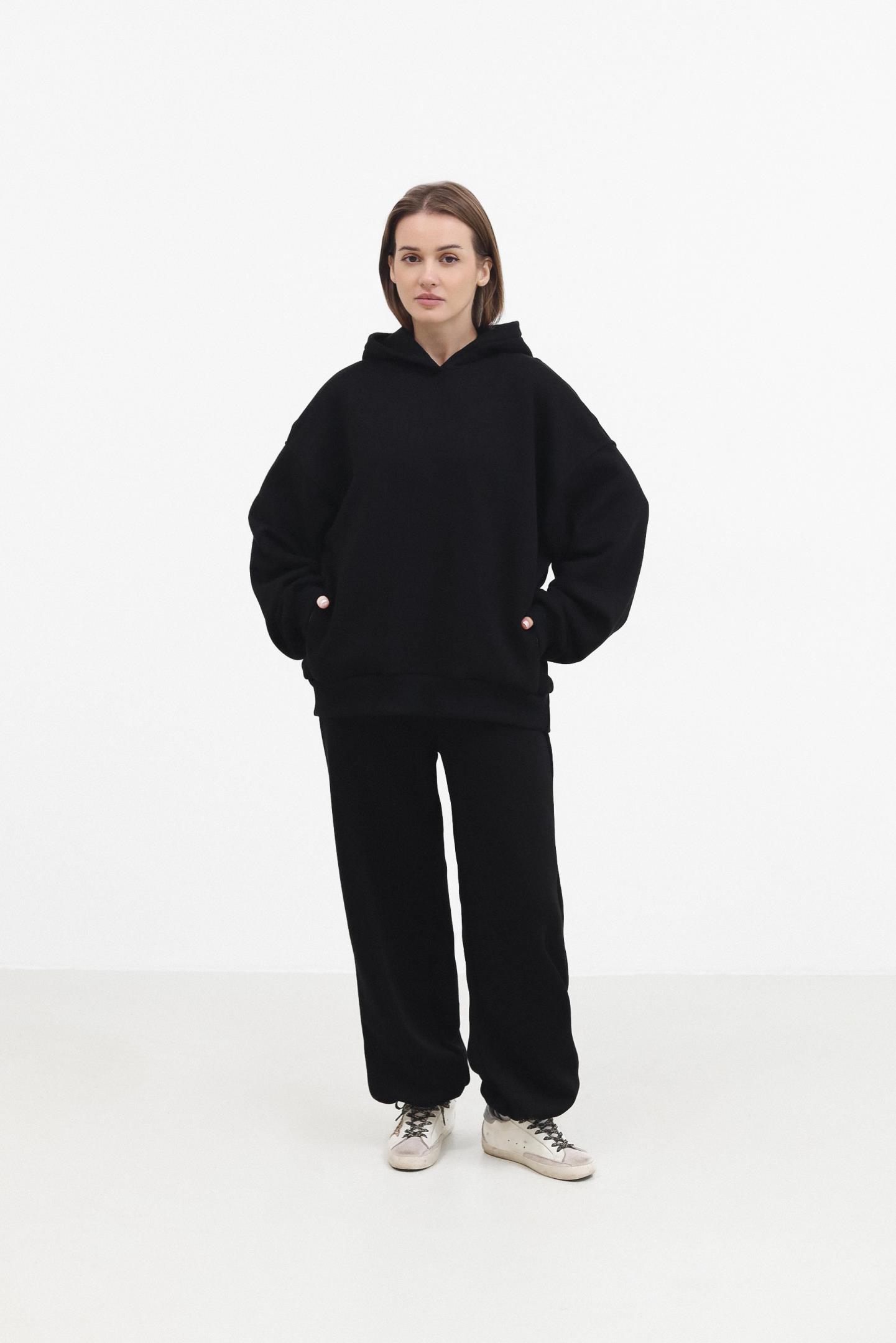 М’яке бавовняне худі з утепленням Чорний