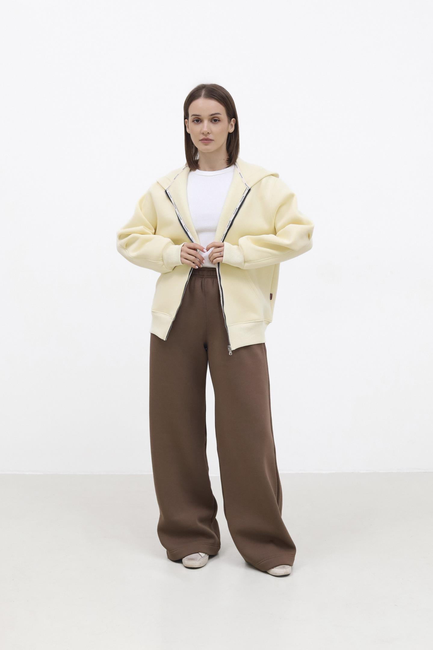 Утеплене зіп-худі з капюшоном Лимон