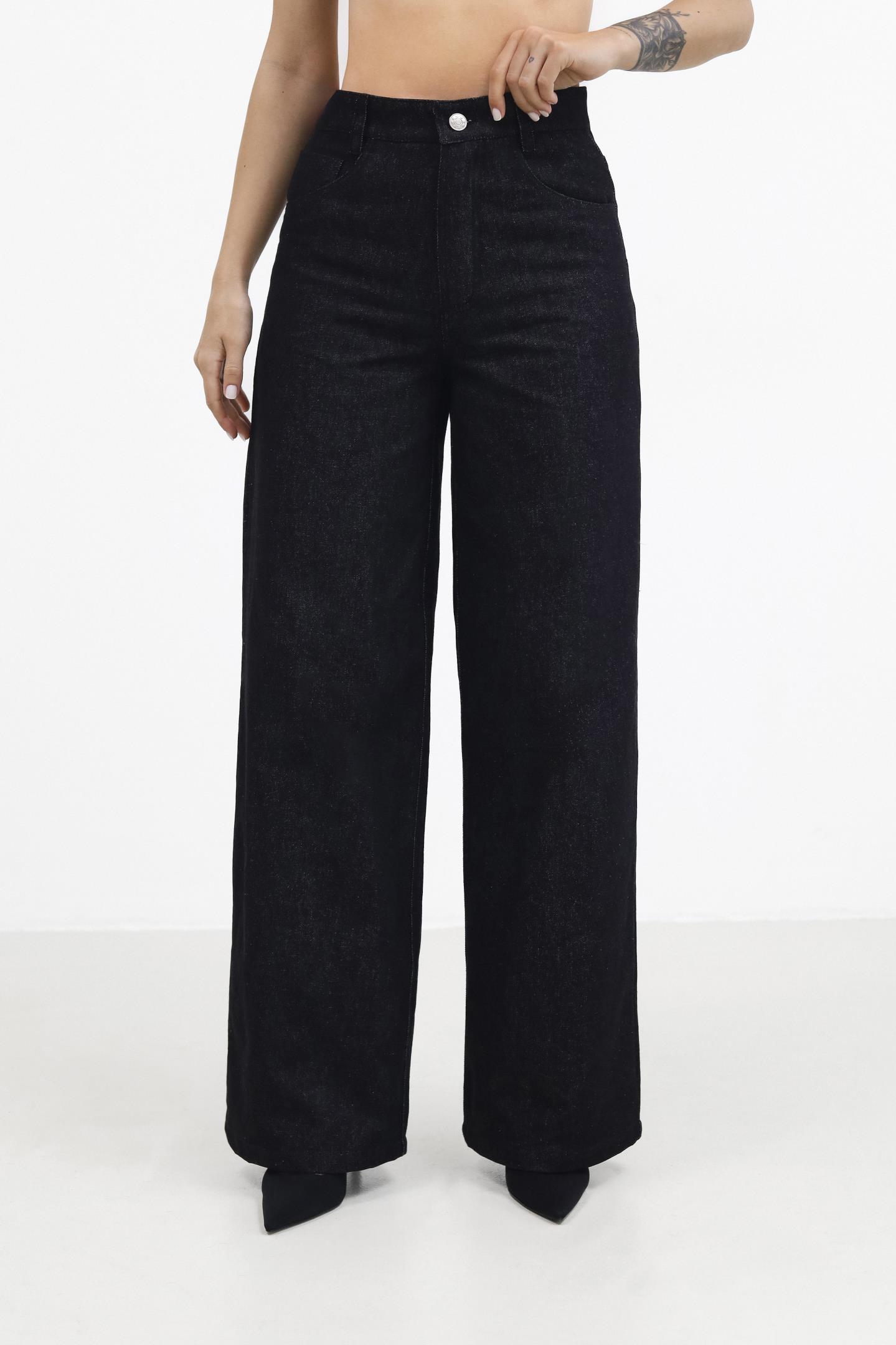 Джинси прямого широкого крою Чорний