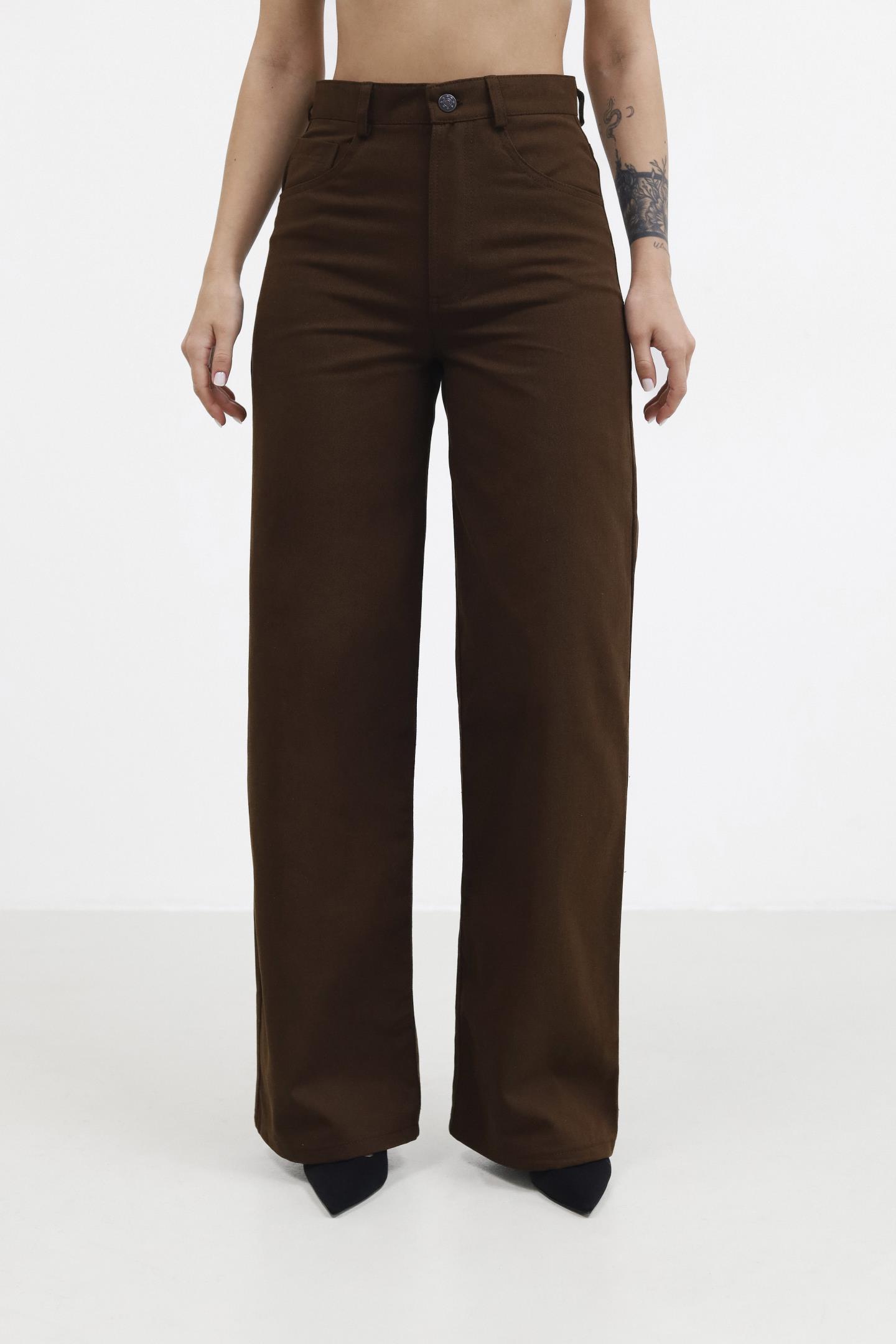 Джинси прямого широкого крою Шоколад