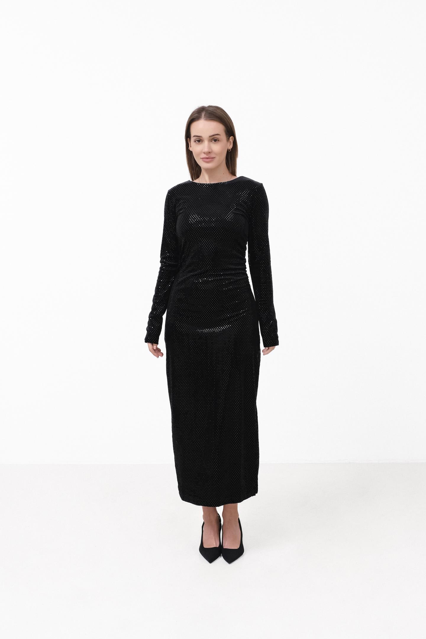 Жіноча силуетна сукня з паєтками Чорний