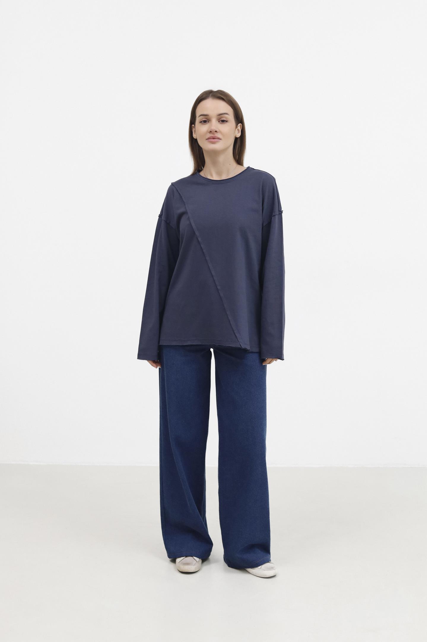 Бавовняний лонг із діагональною смужкою Антрацит