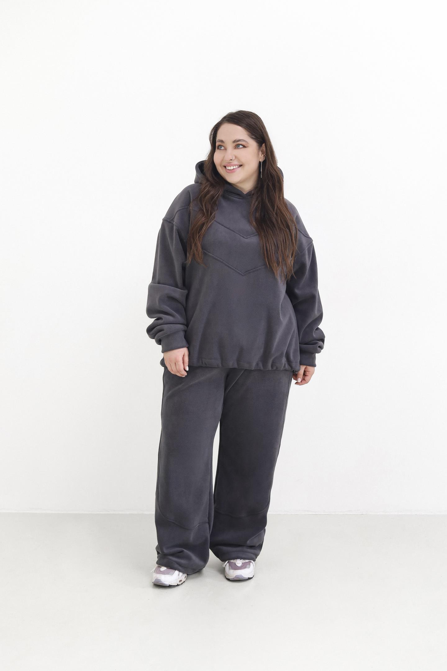 Жіночий затишний костюм з флісу Антрацит