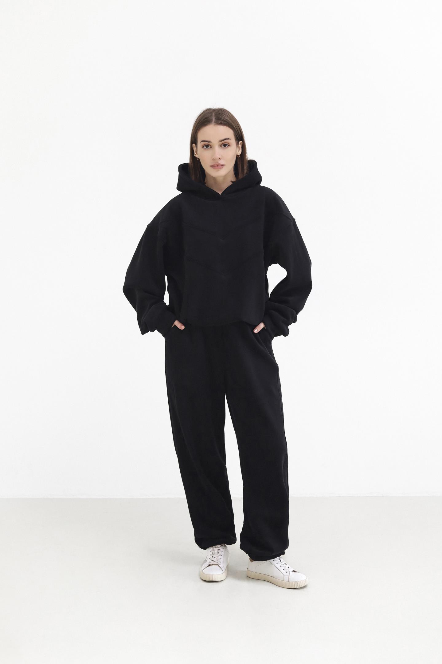 Жіночий затишний костюм з флісу Чорний