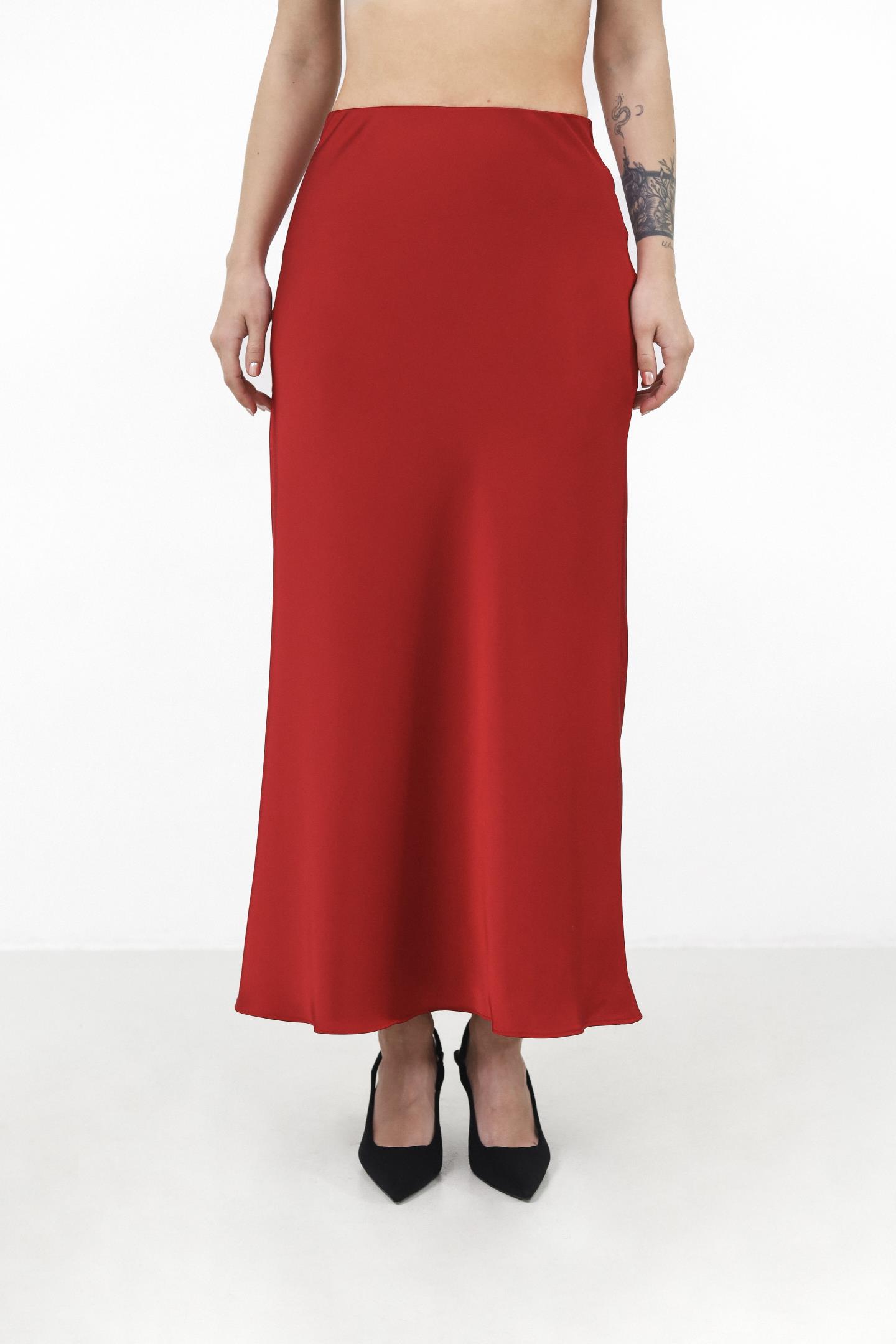 Жіноча сатинова спідниця Червоний