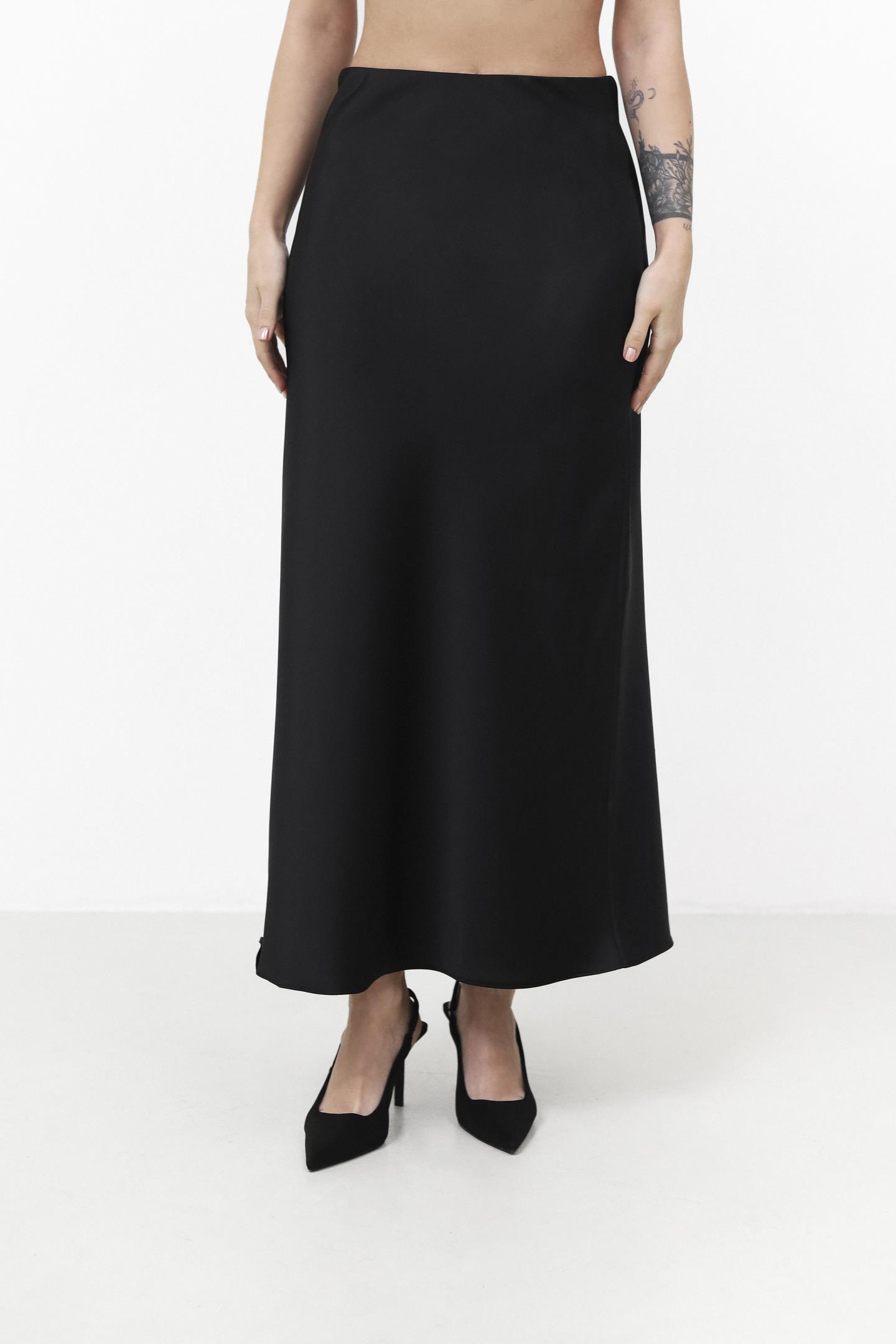 Жіноча сатинова спідниця Чорний