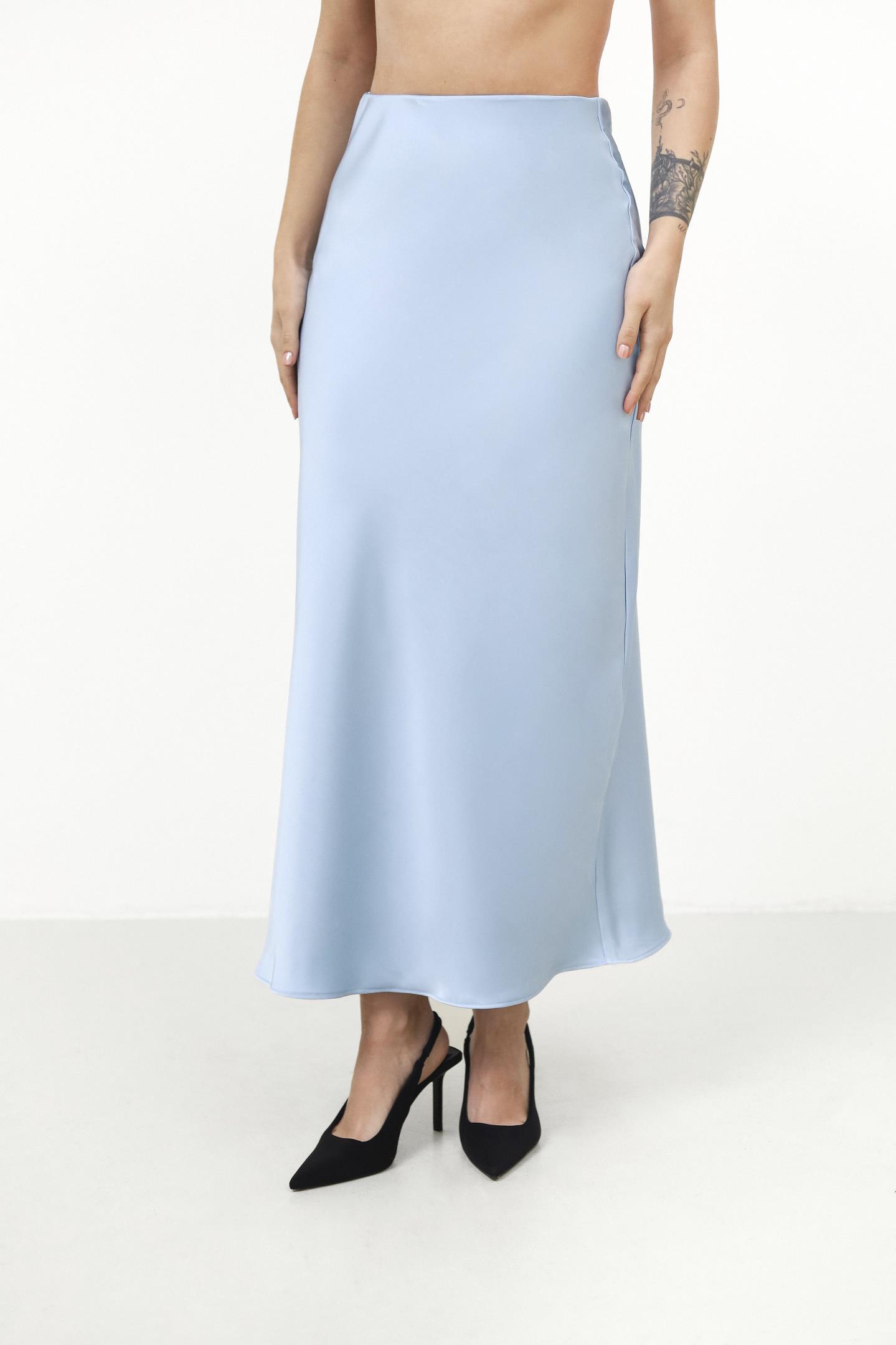 Жіноча сатинова спідниця Небесний