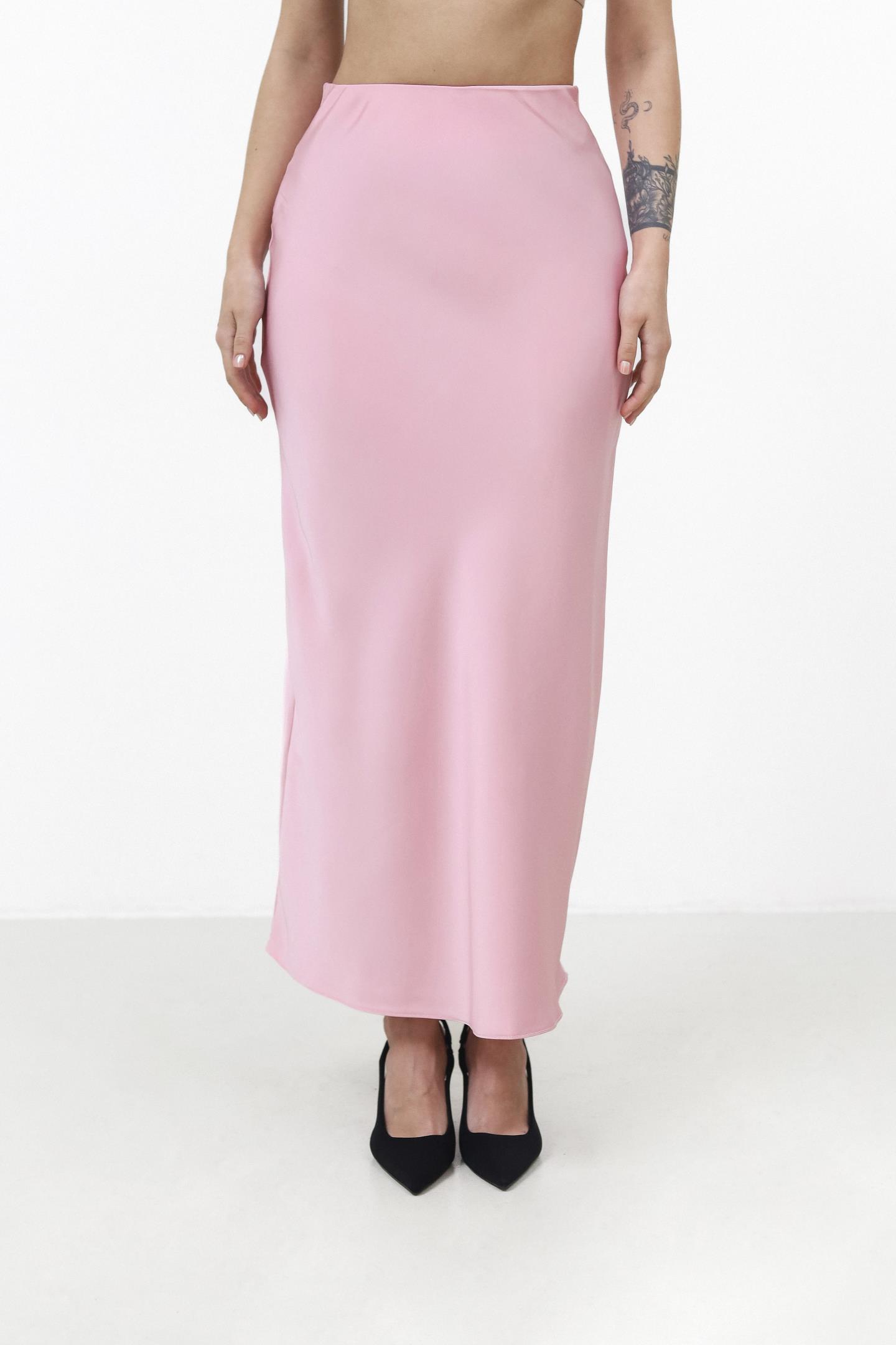 Жіноча сатинова спідниця Рожевий