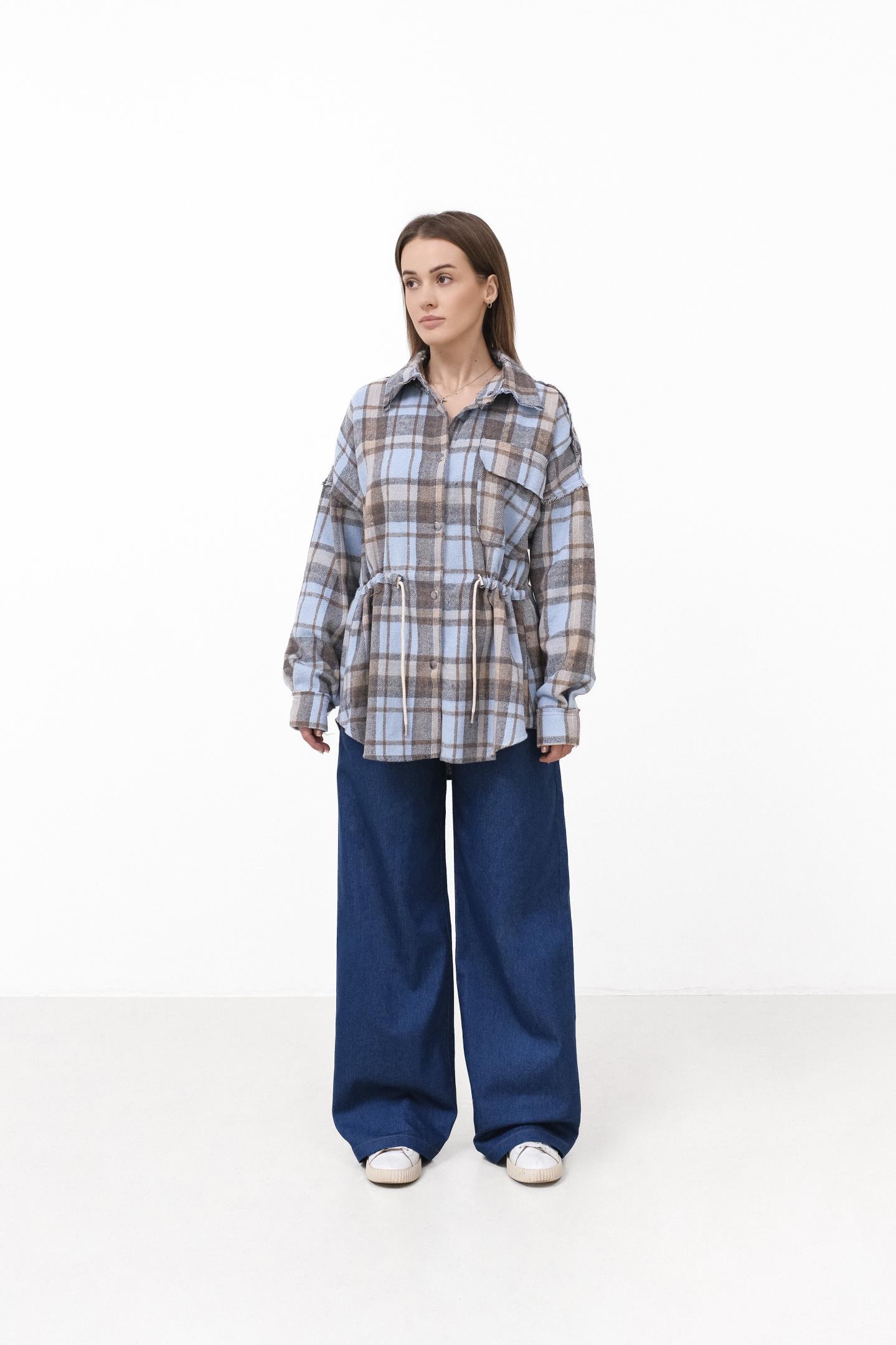 Тепла сорочка з регульованою талією Блакитний 1