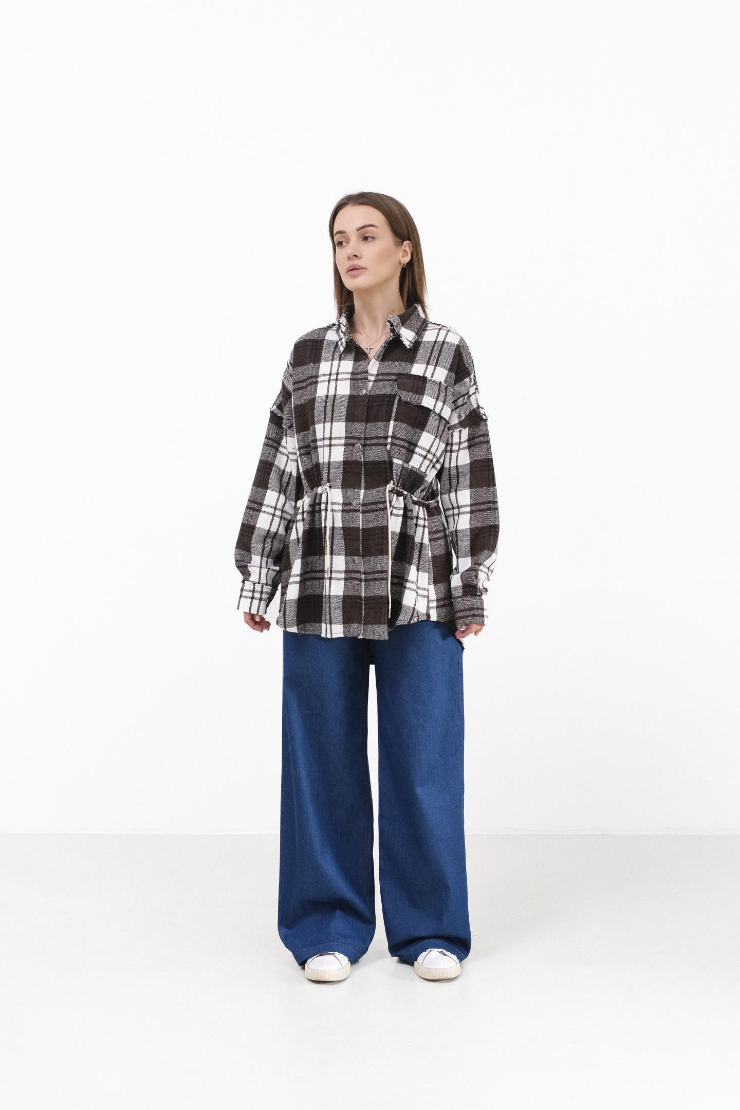 Тепла сорочка з регульованою талією Шоколад.М