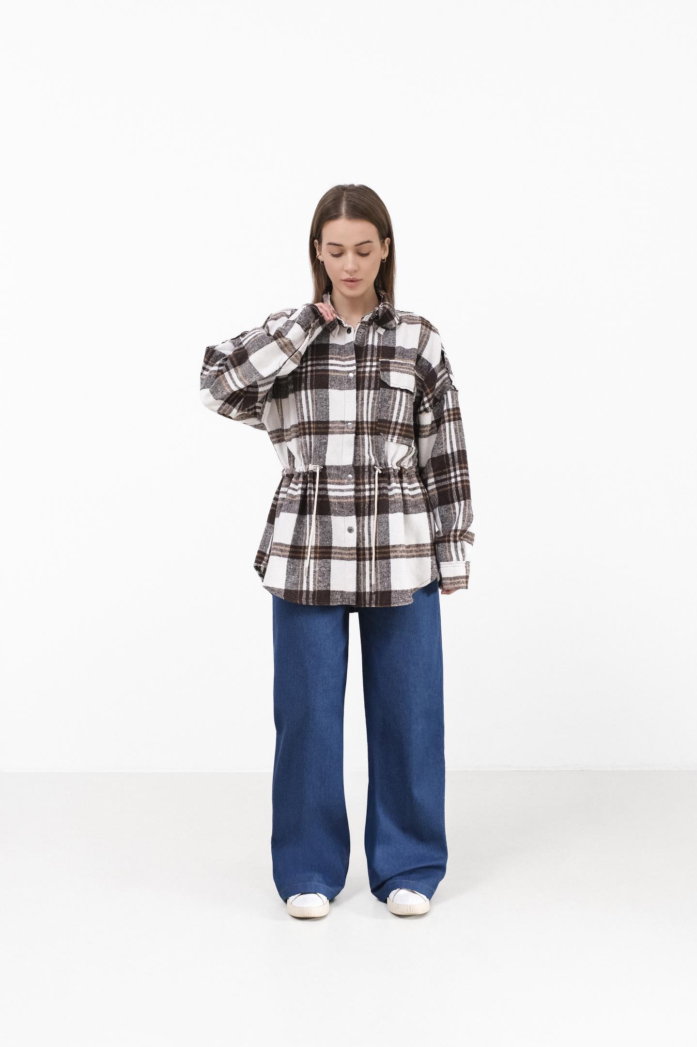 Тепла сорочка з регульованою талією Шоколад.Р