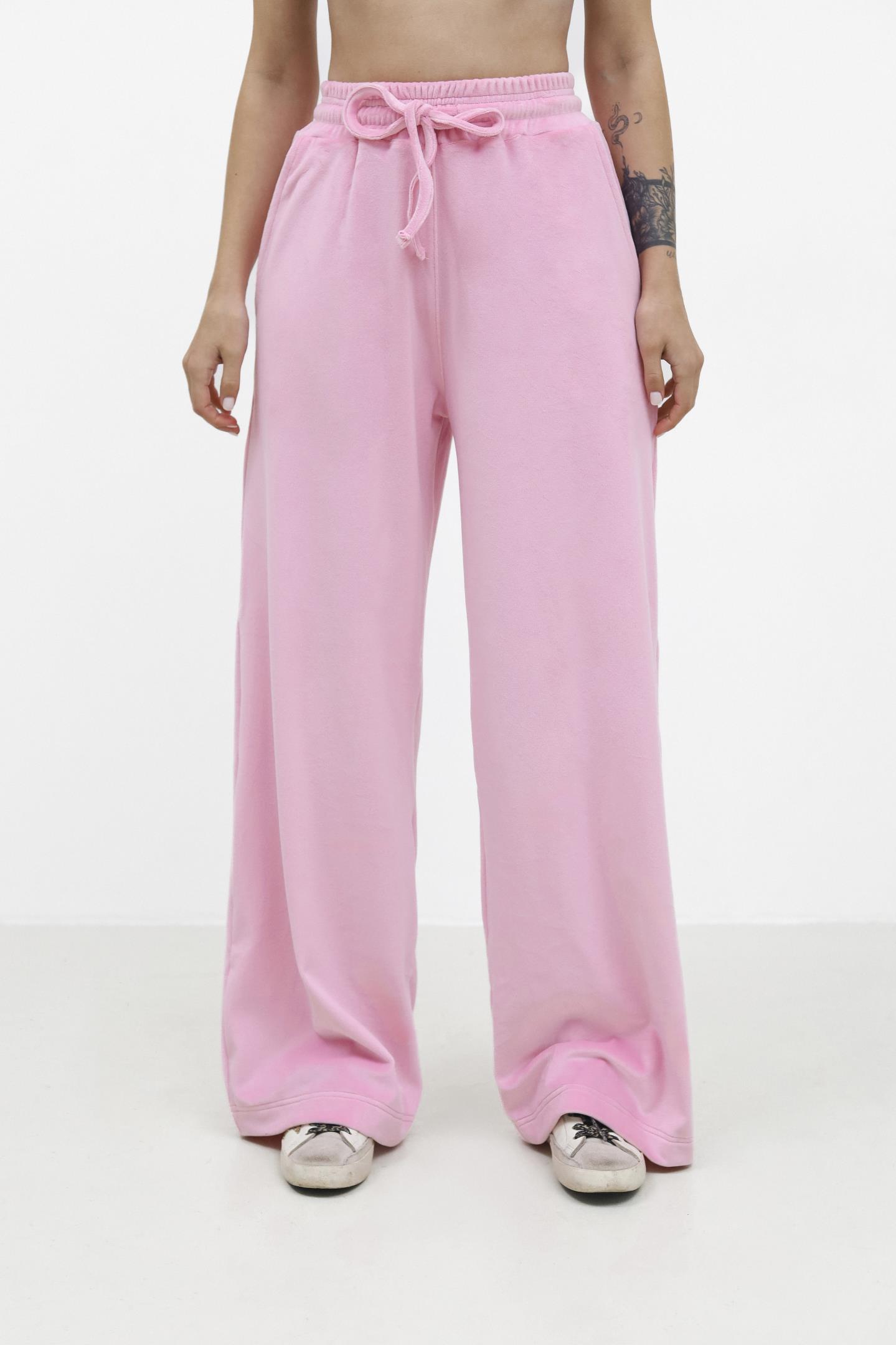 Жіночі штани з ніжного велюру Рожевий