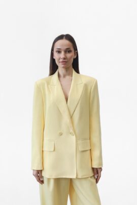 Двобортний жакет прямого крою Лимон