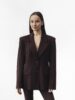 Стильний двобортний жакет з акцентними боками Шоколад
