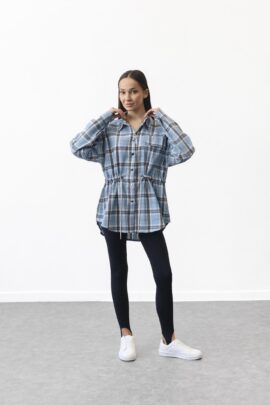 Жіноча сорочка з регульованою талією Блакитний