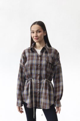Жіноча сорочка з регульованою талією Коричневий