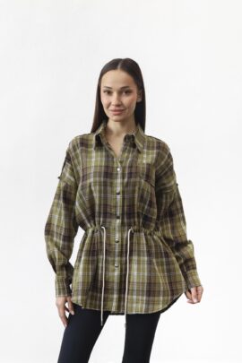 Жіноча сорочка з регульованою талією Хакі