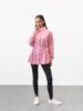 Стильна худі з тринитки з куліскою на талії Рожевий
