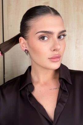 Сережки-пусети “Трикутники” Чорний