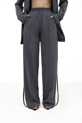 Жіночі штани палаццо Графіт смужка