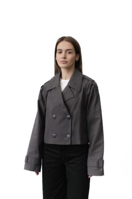 Куртка-тренч у стилі мілітарі Антрацит