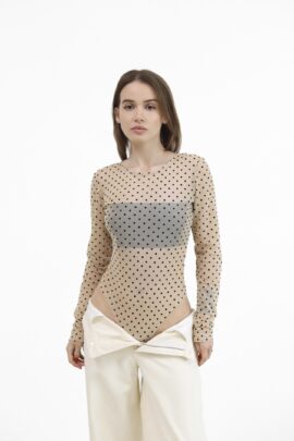 Боді з напівпрозорої сітки Гор.Беж