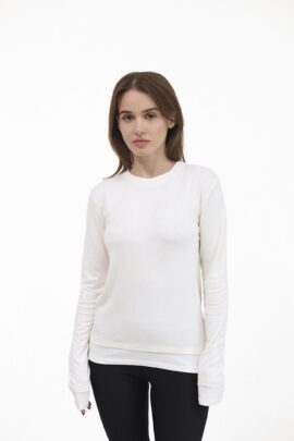 Лонгслів із контрастною вставкою Молоко