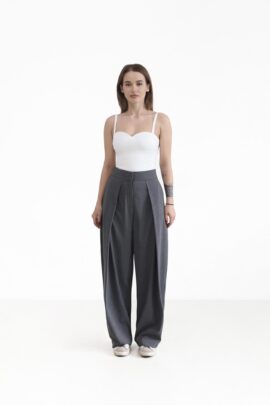 Штани-палаццо класичні Графіт