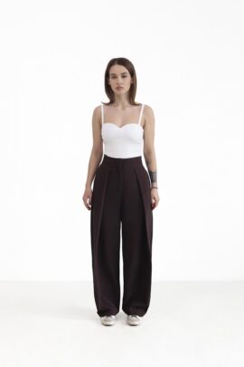 Штани-палаццо класичні Шоколад