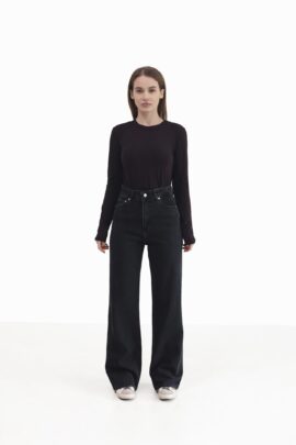 Жіночі класичні прямі джинси Чорний