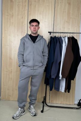 Чоловічий зіп-костюм з джогерами Антрацит