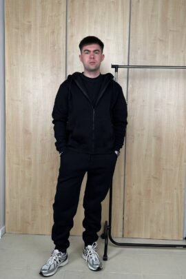 Чоловічий зіп-костюм з джогерами Чорний