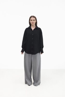 Сорочка класична вільного силуету Чорний