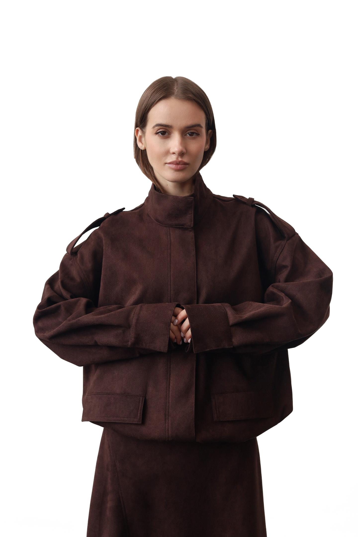 Велюрова куртка casual Шоколад