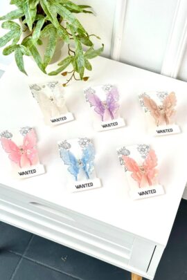 Заколка-краб у формі метелика Блакитний