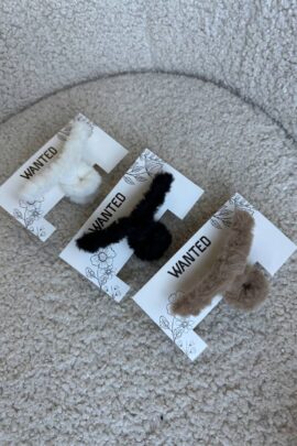 Плюшеві зажими для волосся Чорний