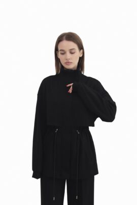 Худі з регульованою куліскою на талії Чорний