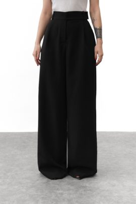 Трендові штани палаццо вільного силуету Чорний