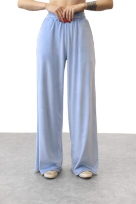Жіночі штани з ніжного велюру Блакитний
