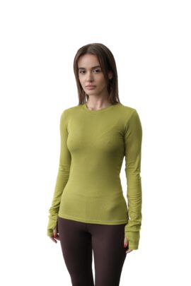 Жіночий однотонний лонгслів Салатовий