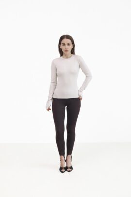 Жіночий однотонний лонгслів Бежевий