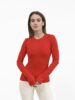Жіночий однотонний лонгслів Червоний