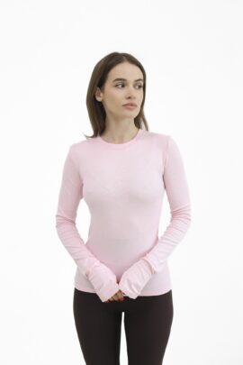 Жіночий однотонний лонгслів Рожевий